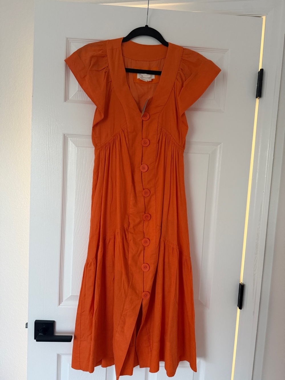 Anthropologie The Reneé Flutter-Sleeve Linen Button-Front - Picture 5 of 6
